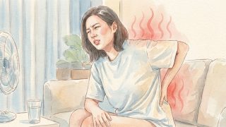 背中がカッカと熱くて眠れない、、
